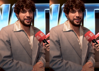 Nattanzinho sendo entrevistado pelo portal LeoDias (Reprodução portal LeoDias/ montagem