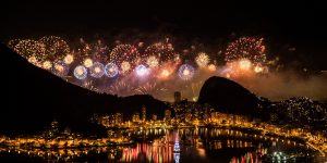 colorida de Reveillon ano novo no Rio de Janeiro