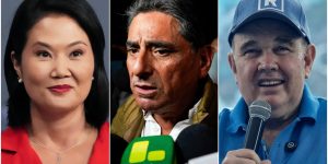 Keiko Fujimori, Carlos Álvarez e Rafael Lopez Aliaga — Foto: Reuters/Ange