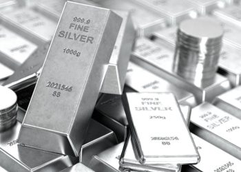 Pile of Fine Silver Bars and Coins Investment and Precious Metals