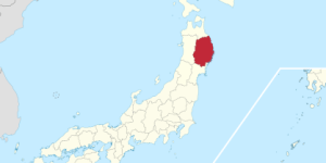 Província de Iwate, no Japão, em vermelho  • Reprodução