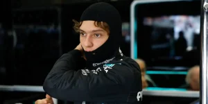 Kimi Antonelli in the Mercedes garage