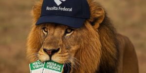 Leão gerado por IA morde bilhetes da Mega da Virada.