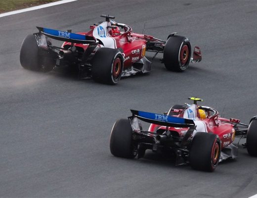 Charles Leclerc, Lewis Hamilton, Ferrari SF-25, rear wing, engine, 2025 F1