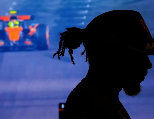 Lewis Hamilton speaks with the media while Q3 is on the go