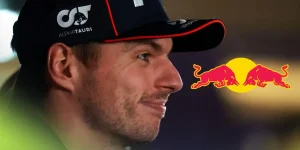 Red Bull driver Max Verstappen pictured at the 2025 Qatar Grand Prix, as a Red Bull logo appears on the right