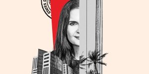 illustration including Aileen Cannon and a Florida courthouse