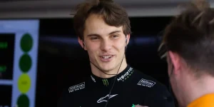 Oscar Piastri in the McLaren garage