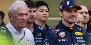Red Bull's Helmut Marko and Max Verstappen.