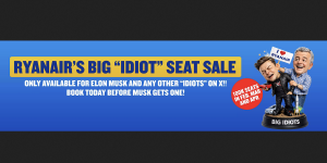 The budget airline Ryanair has turned the tables on Tesla CEO Elon Musk, leveraging an online feud over Musk's Skylink service for free publicity (screenshot, c
