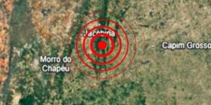 Três tremores de terra são registrados em Jacobina, na Bahia