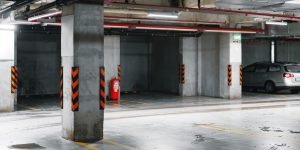 Underground car parking in the shopping center